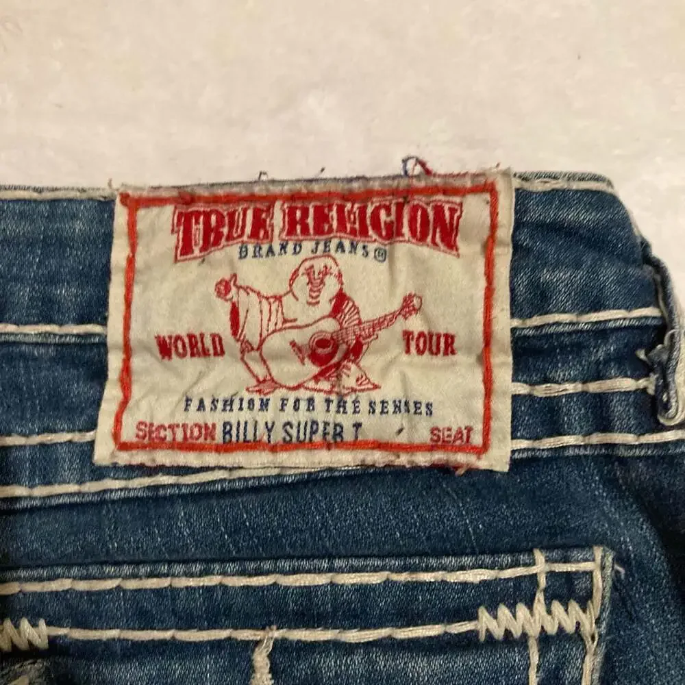 True Religion Billy Joey Super T Thick Thread Jeans Size 28 Made in USA